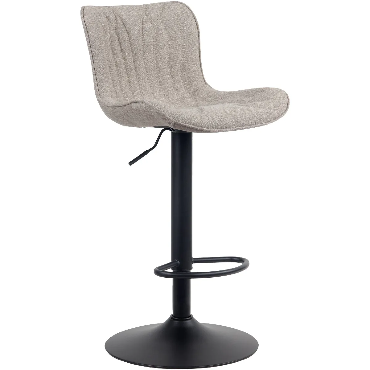 Tabouret De Bar Chaise Haute X1 Avec Coutures Décoratives En Tissu Taupe Pieds En 10_0005173