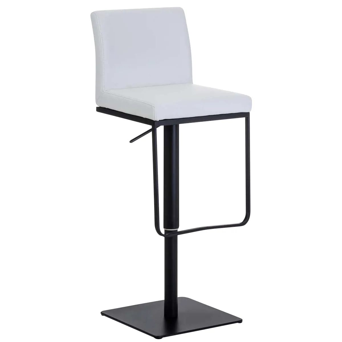 Tabouret De Bar X1 Avec Repose-pieds Plaque De Base Carrée En Métal Noir Assise 10_0005301