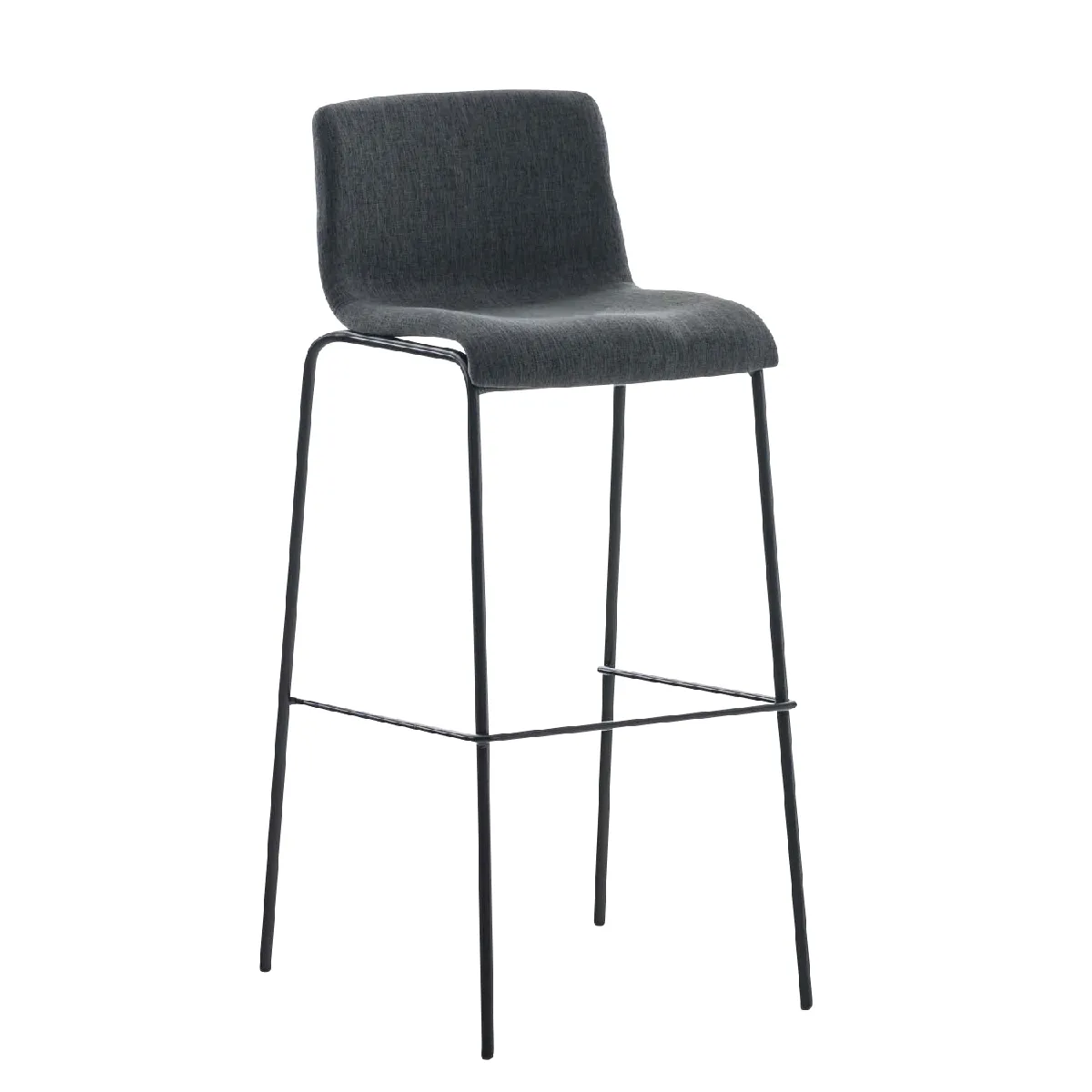 Tabouret De Bar X1 Design Moderne Repose-pied En Tissu Gris Foncé Sur 4 Pieds 10_0004955