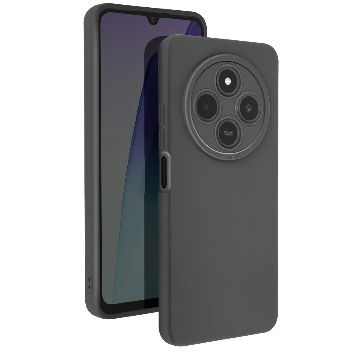 Coque Pour Xiaomi Redmi 14c Silicone Mat Bloc Caméra Protégé Noir