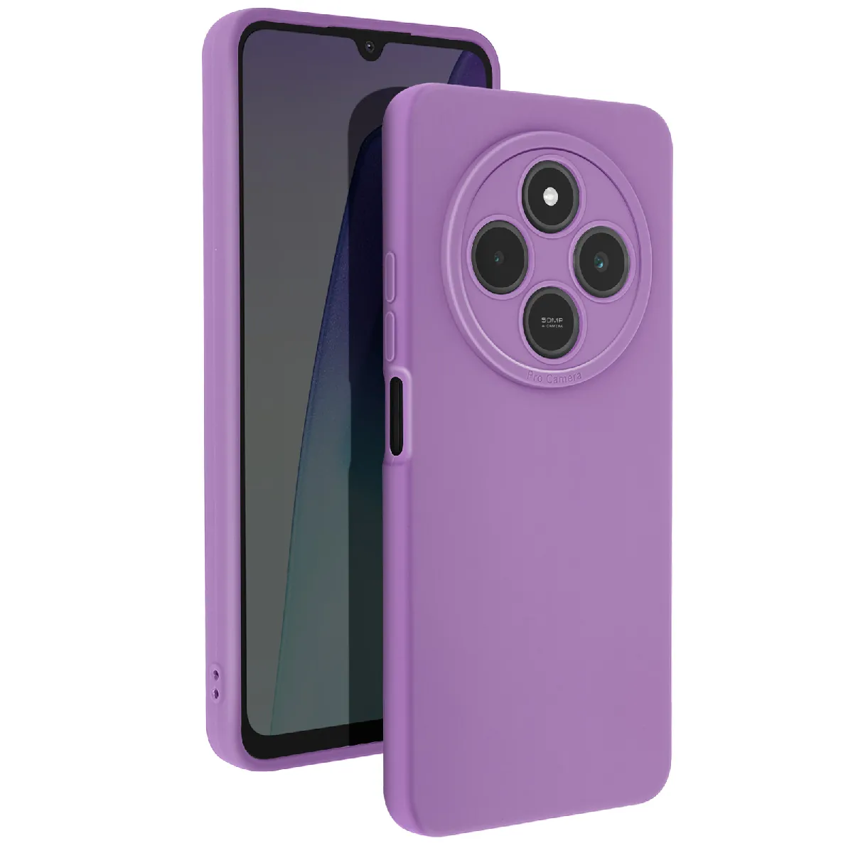 Coque Pour Xiaomi Redmi 14c Silicone Mat Bloc Caméra Protégé Violet