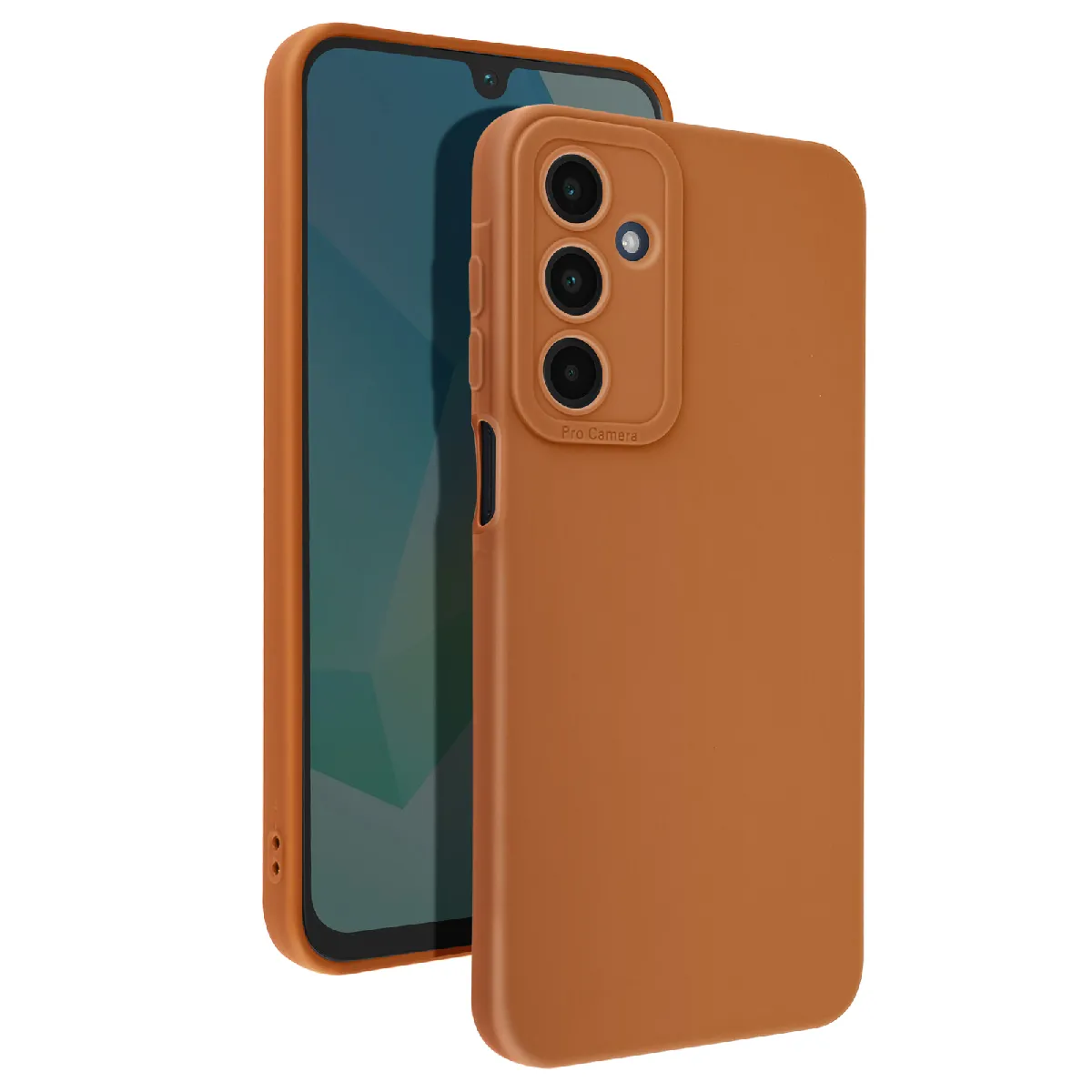 Coque Pour Samsung Galaxy A16 Silicone Mat Bloc Caméra Protégé Marron