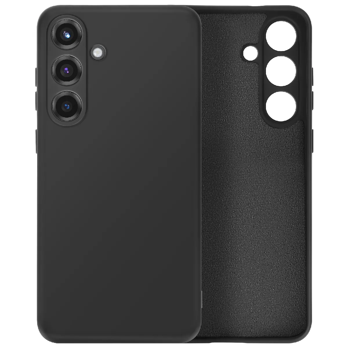 Coque Pour Samsung Galaxy S25 Semi-rigide Soft-touch Anti-traces Noir