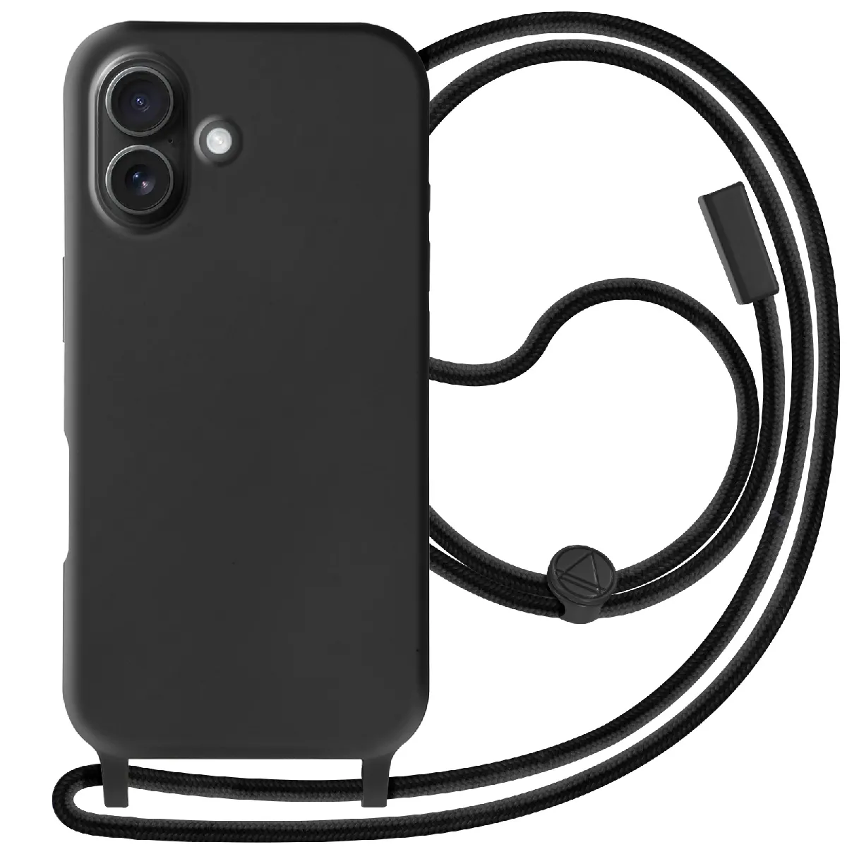 Coque Cordon Semi Rigide Soft Touch Pour Iphone 16 Noir
