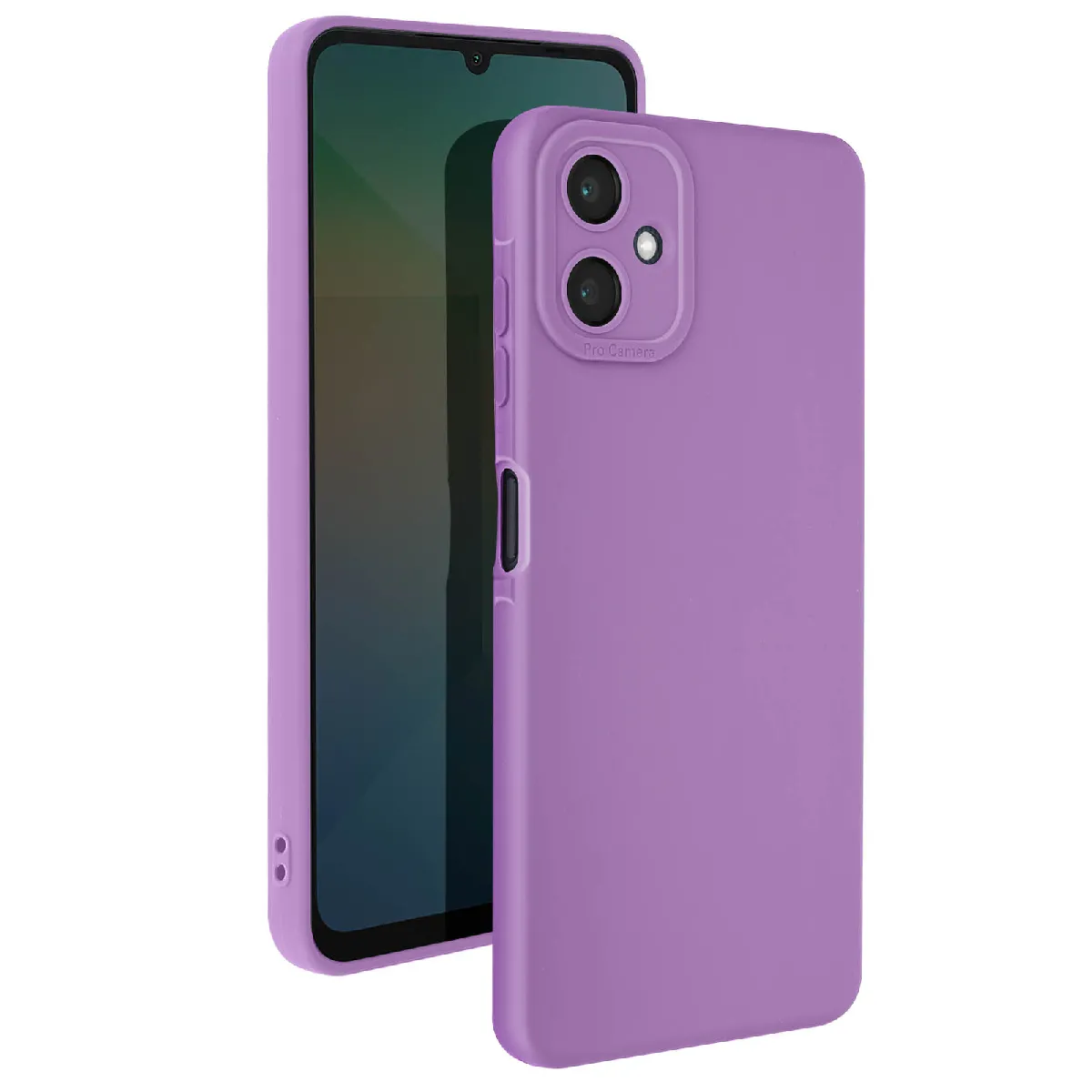 Coque Pour Samsung Galaxy A06 Silicone Mat Bloc Caméra Protégé Violet