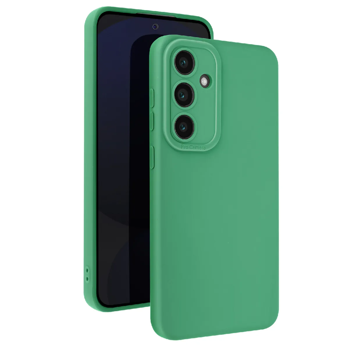 Coque Pour Samsung Galaxy S24 Fe Silicone Mat Bloc Caméra Protégé Vert