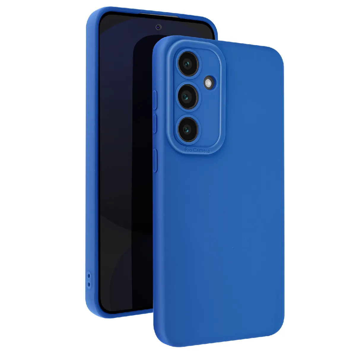 Coque Pour Samsung Galaxy S24 Fe Silicone Mat Bloc Caméra Protégé Bleu