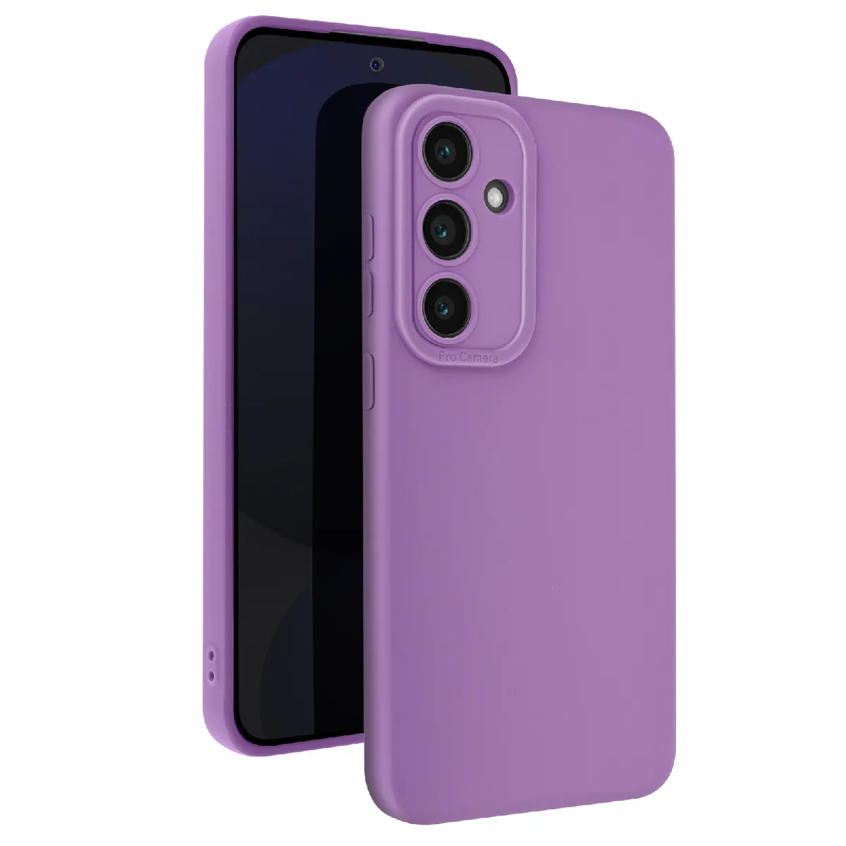 Coque Pour Samsung Galaxy S24 Fe Silicone Mat Bloc Caméra Protégé Violet