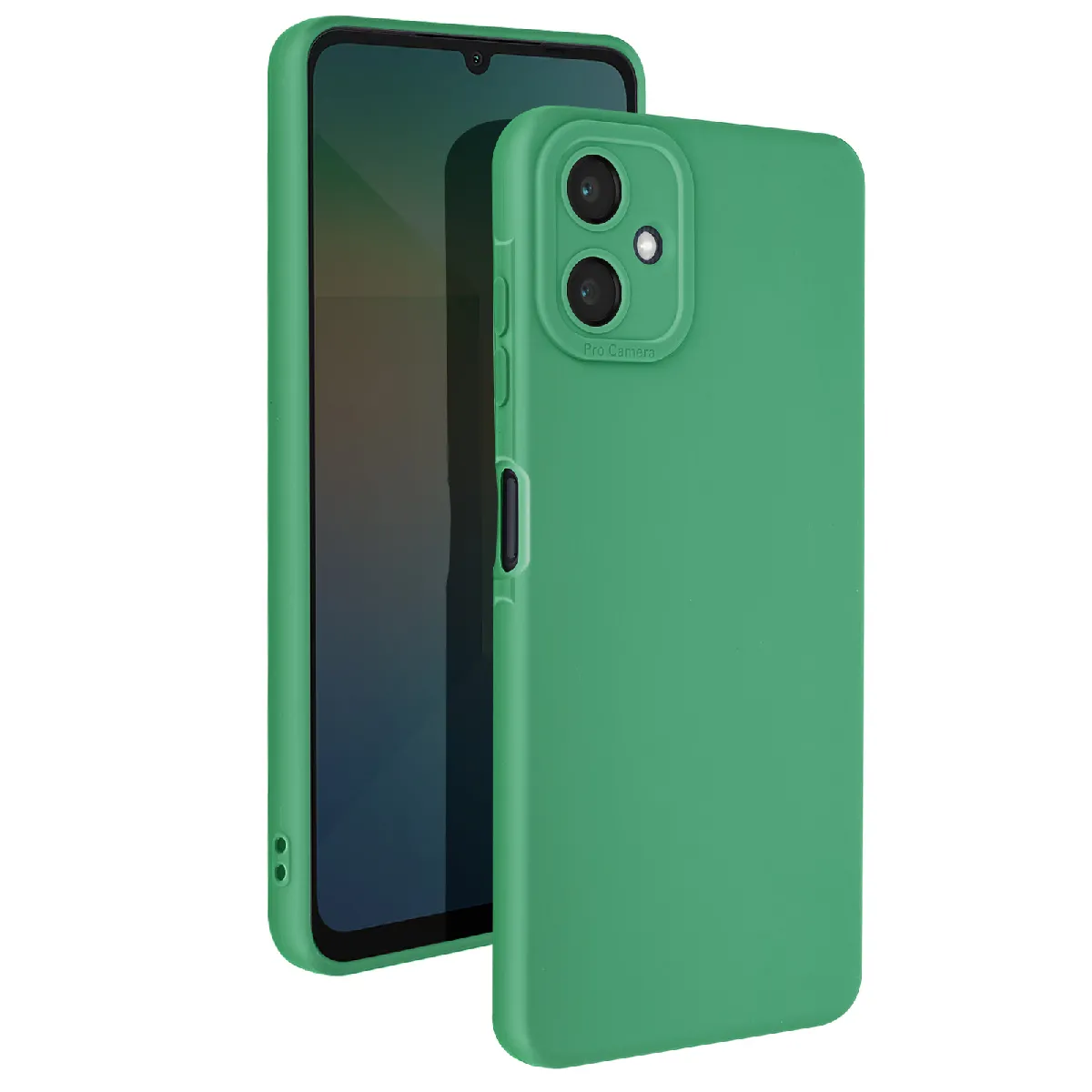 Coque Pour Samsung Galaxy A06 Silicone Mat Bloc Caméra Protégé Vert