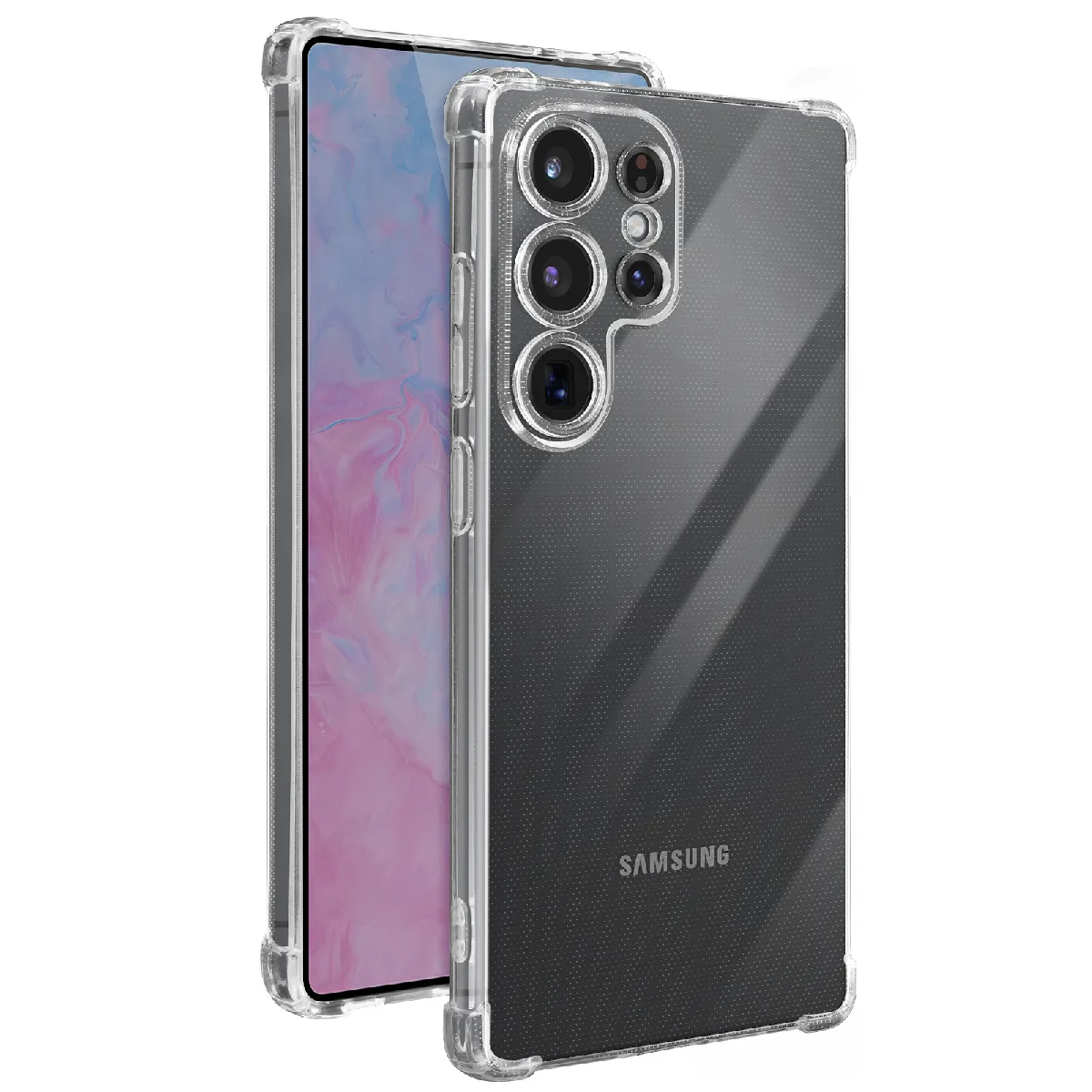 Coque Pour Samsung Galaxy S25 Ultra Coins Renforcés Antichoc Flexible Transparent