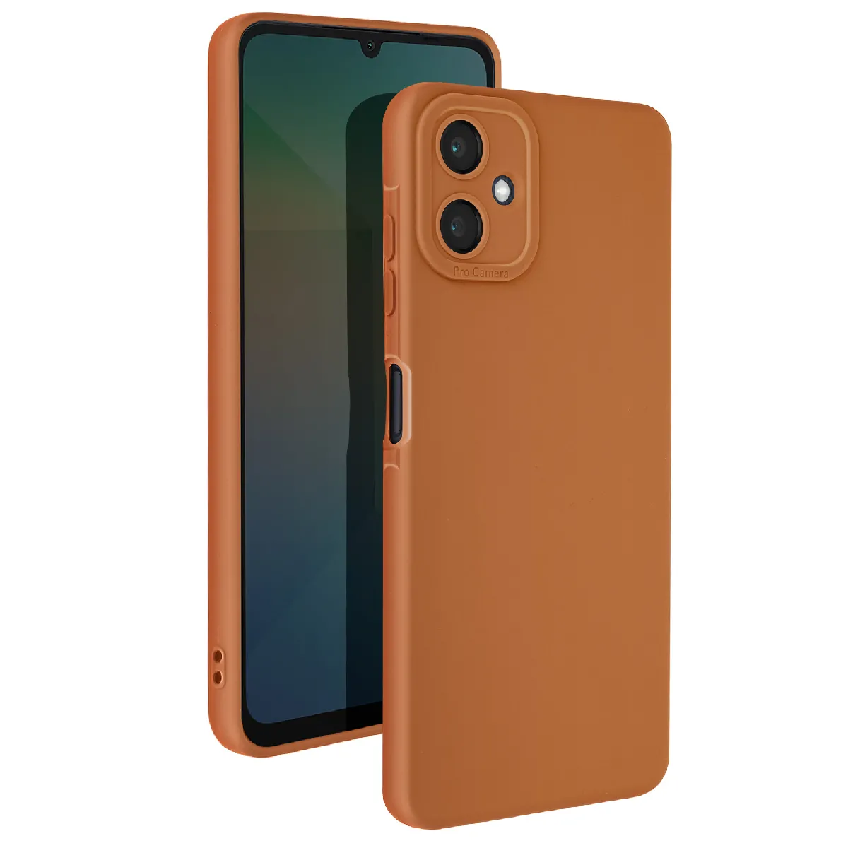 Coque Pour Samsung Galaxy A06 Silicone Mat Bloc Caméra Protégé Marron