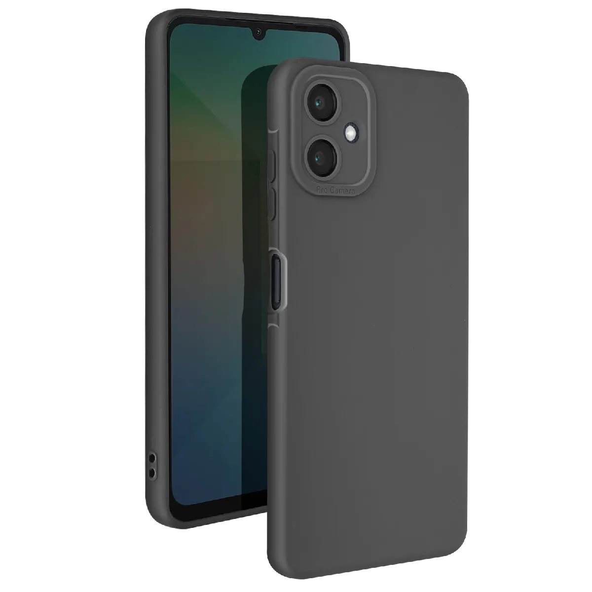 Coque Pour Samsung Galaxy A06 Silicone Mat Bloc Caméra Protégé Noir