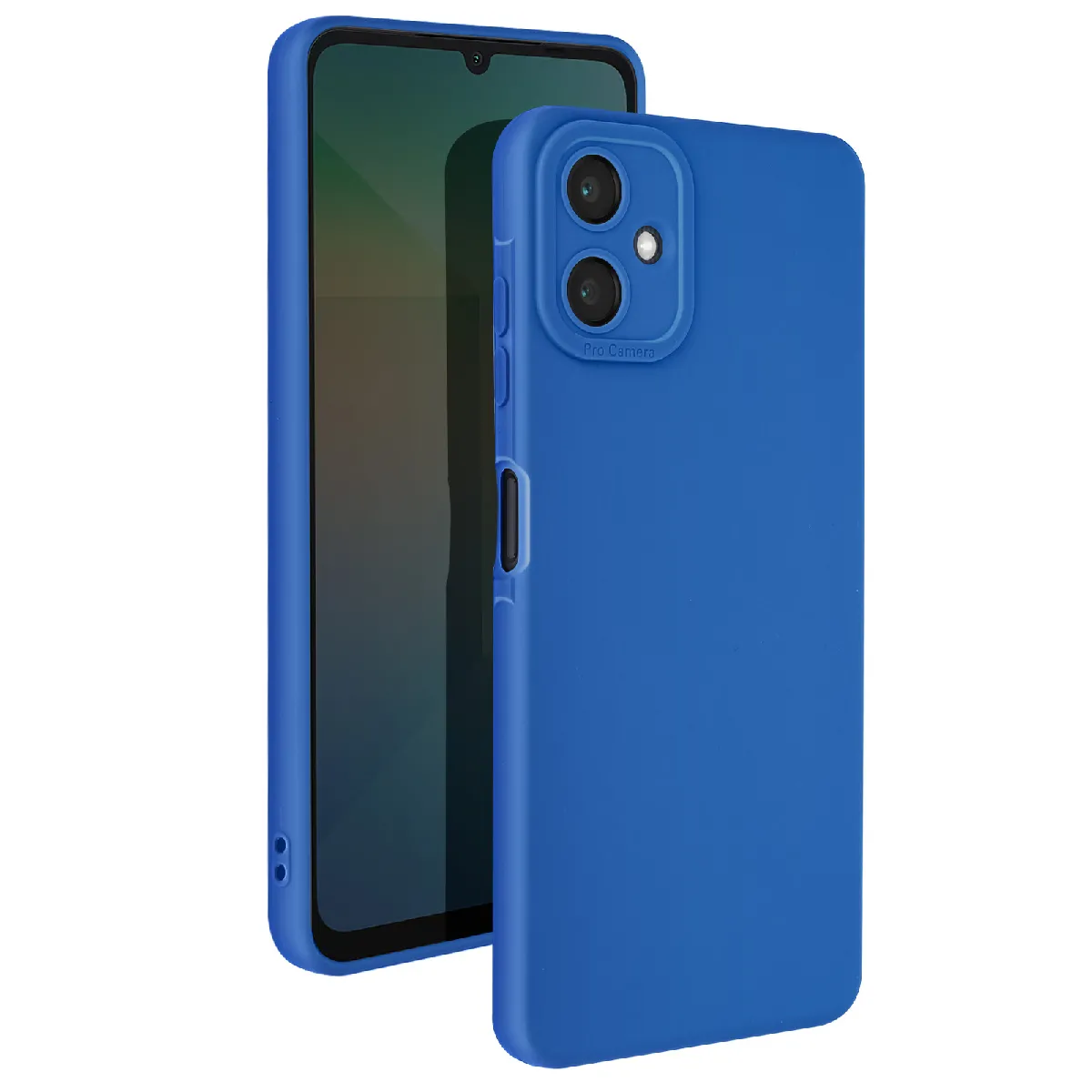 Coque Pour Samsung Galaxy A06 Silicone Mat Bloc Caméra Protégé Bleu
