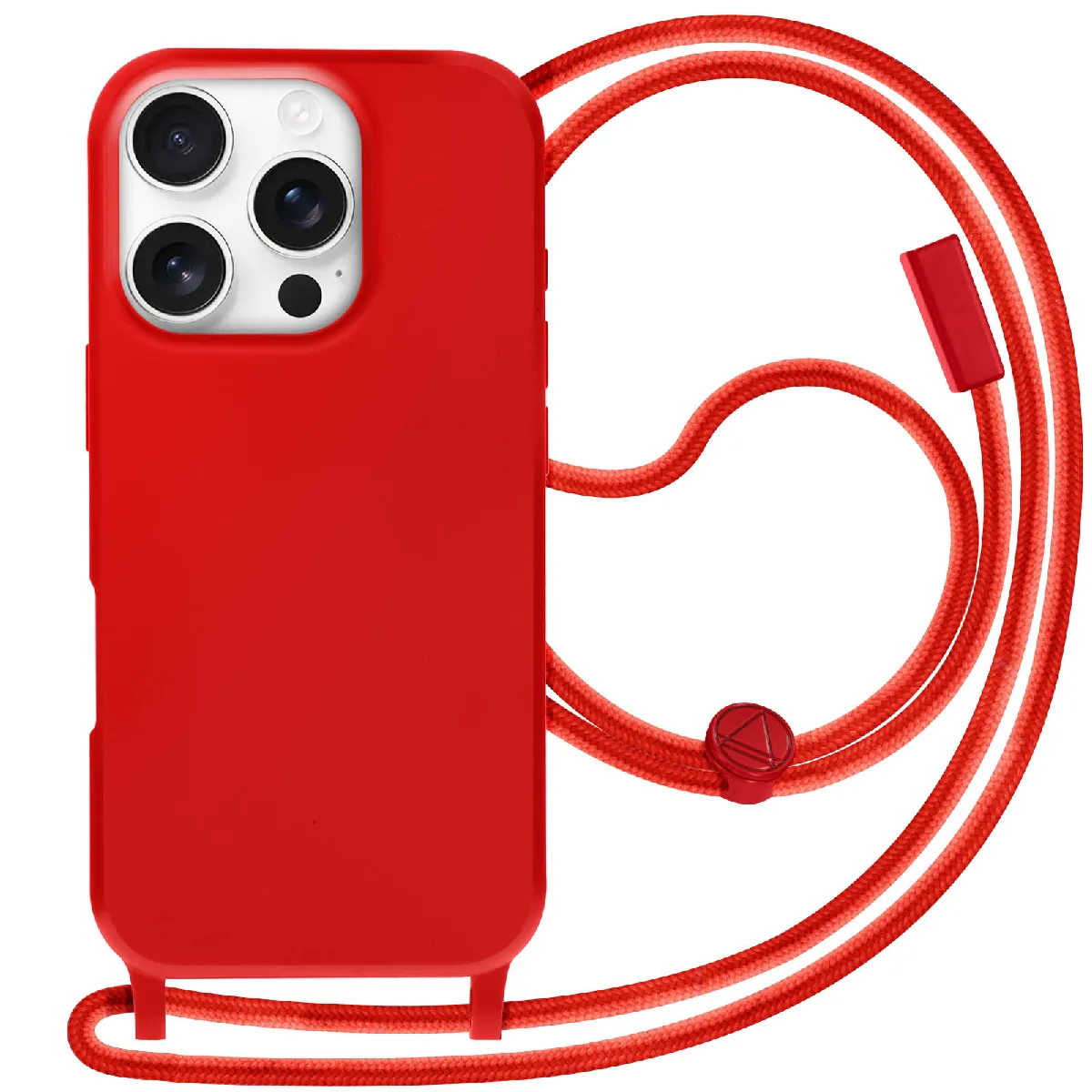 Coque Cordon Semi Rigide Soft Touch Pour Iphone 16 Pro Max Rouge