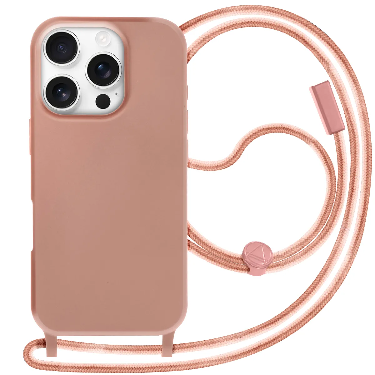 Coque Cordon Semi Rigide Soft Touch Pour Iphone 16 Pro Max Rose Champagne