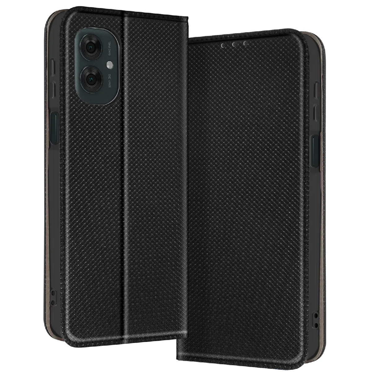 Étui Pour Motorola Moto G55 Clapet Porte-carte Et Support Vidéo Noir