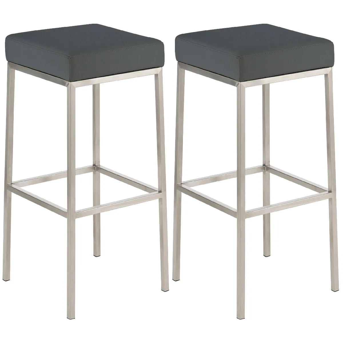 Lot De 2 Tabourets De Bar Avec Repose-pieds Design Simple Hauteur 85 Cm En 10_0004375