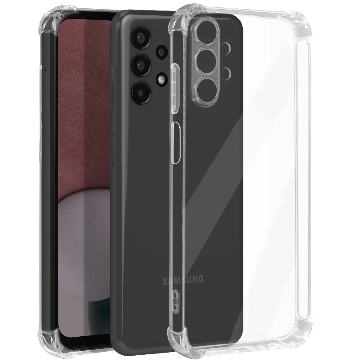 Coque Pour Samsung Galaxy A13 4g Antichoc Flexible Coins Renforcés Transparent