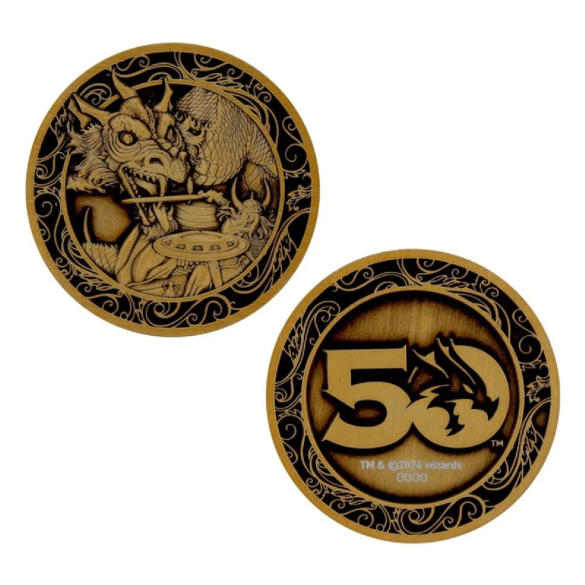 Objet décoratif pièces de monnaie Fanattik Dungeons & Dragons 50th Anniversary Antique Gold Edition