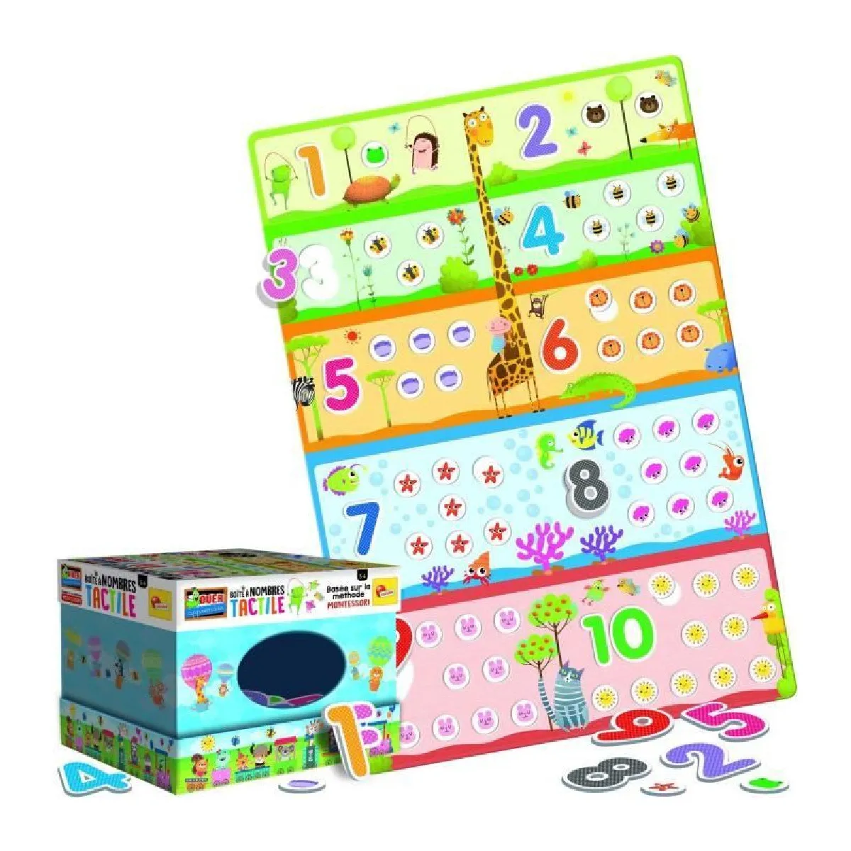 Jeu De La Boîte A Nombres - Lisciani - Puzzle Tactile Montessori