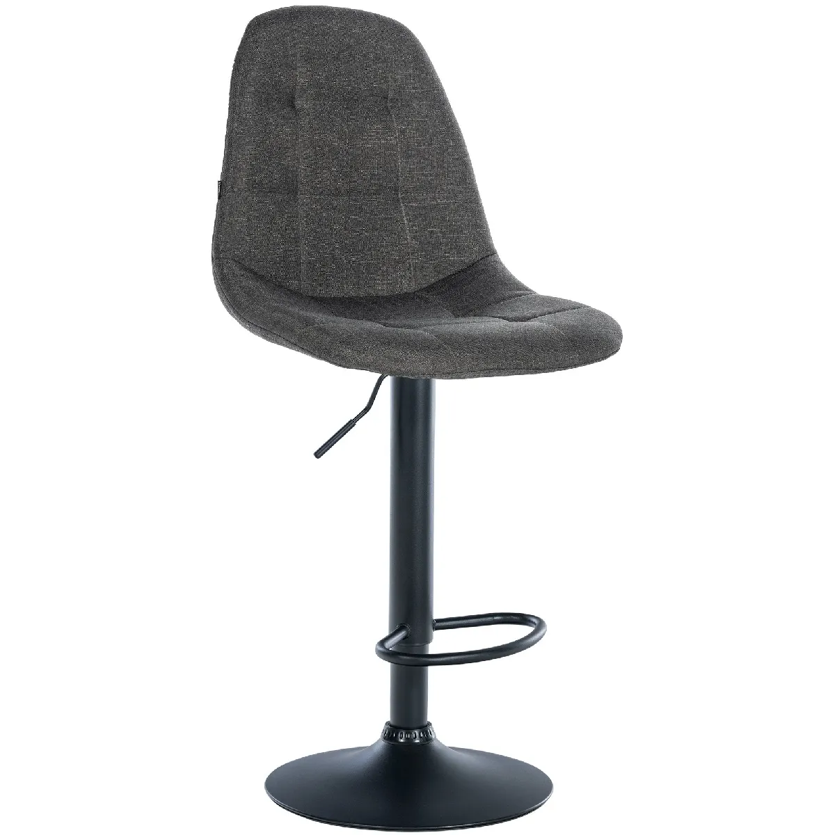 Tabouret De Bar X1 Avec Repose-pieds Hauteur Réglable Pivotant Assise En Tissu Gris Foncé 10_0004839