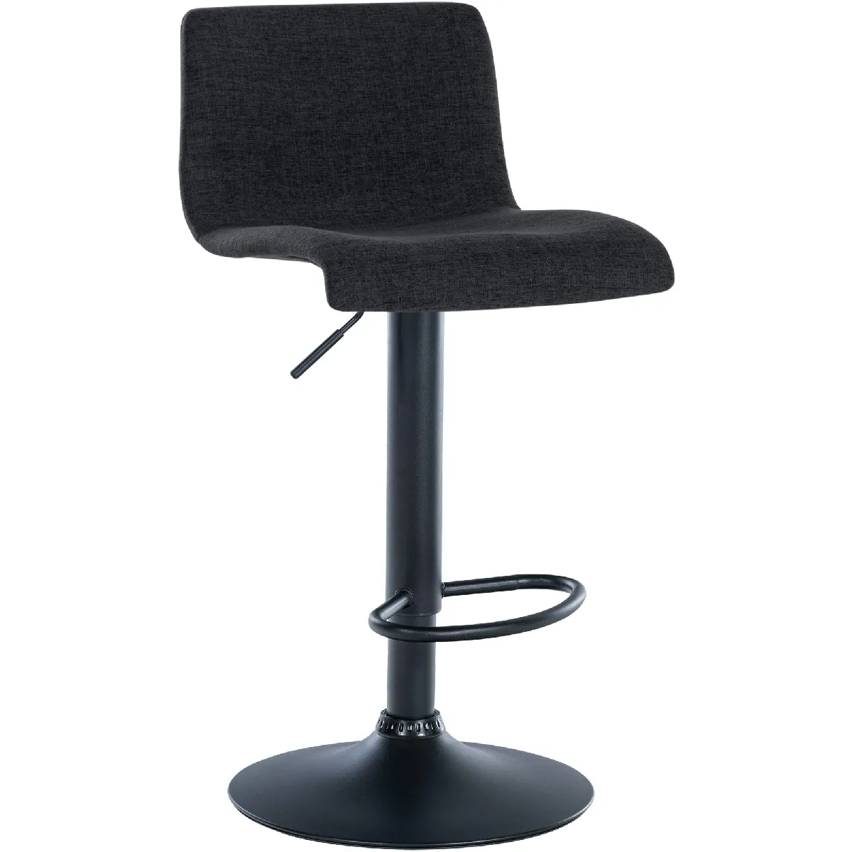 Tabouret De Bar X1 Design Simple Avec Repose-pieds En Tissu Noir Pieds En Métal 10_0004559