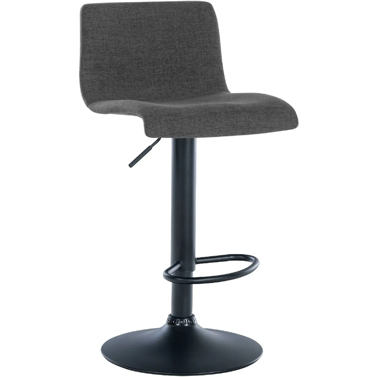 Tabouret De Bar X1 Design Simple Avec Repose-pieds En Tissu Gris Foncé Pieds En 10_0004557