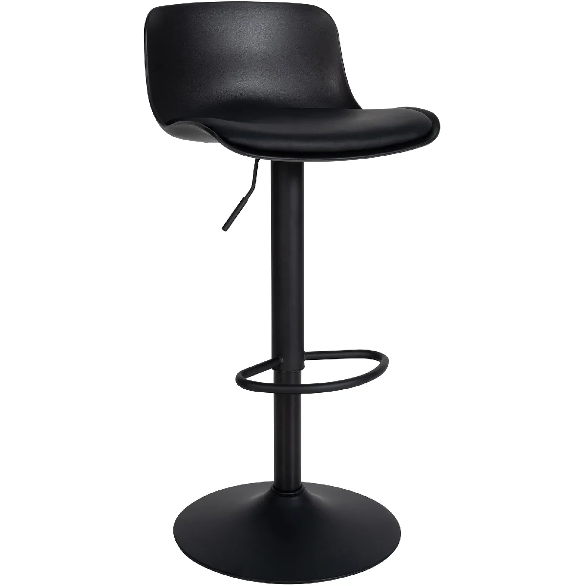 Tabouret De Bar X1 Hauteur Réglable Et Siège Pivotant Avec Siège En Plastique Noir 10_0004531