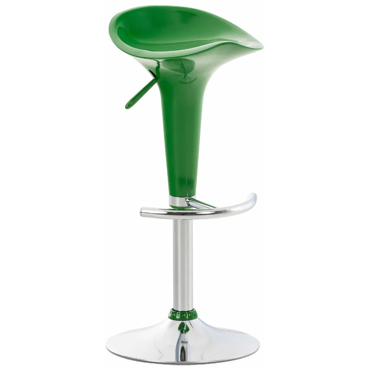Tabouret De Bar Design En Plastique Vert Hauteur Réglable Pivotant 10_0000717