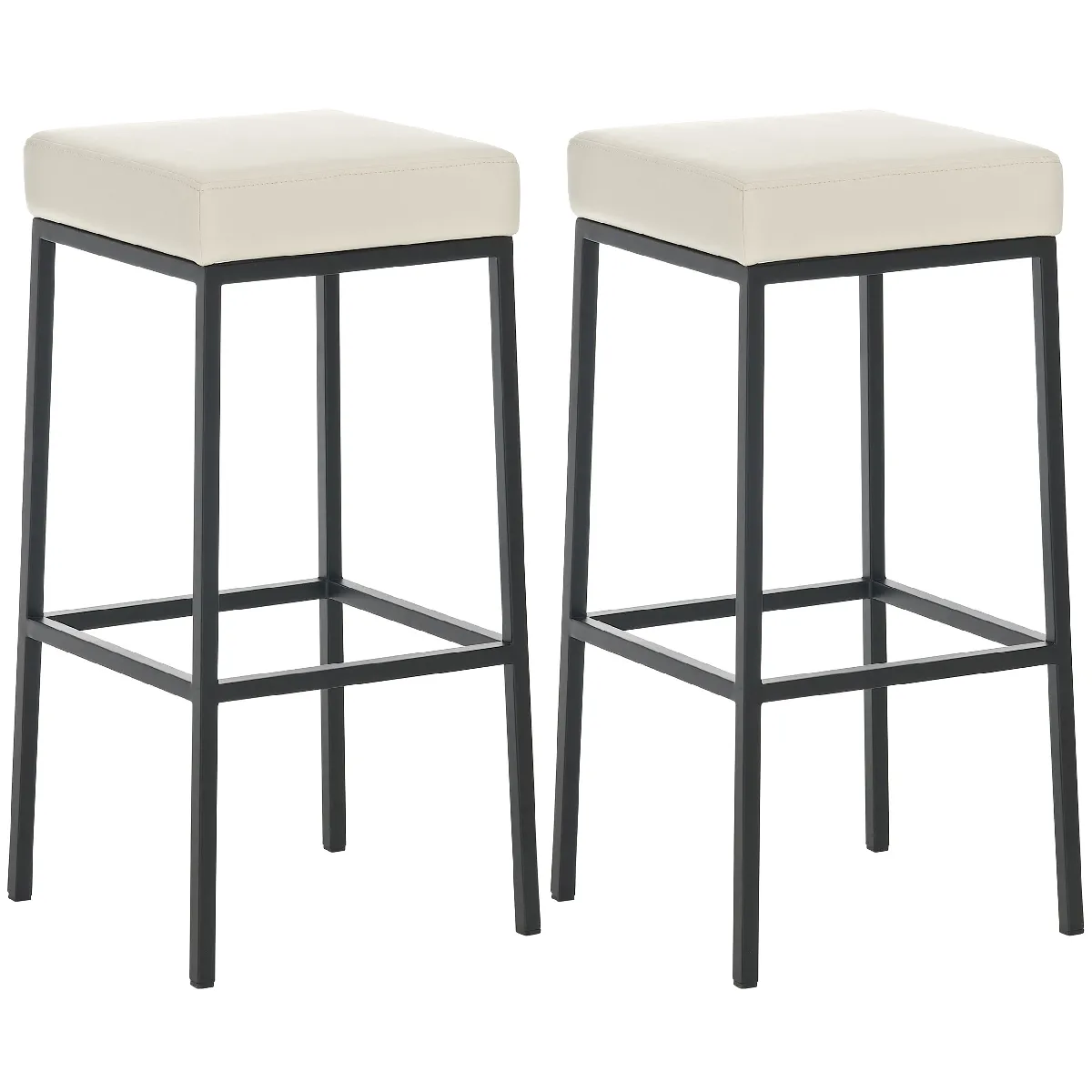 Lot De 2 Tabourets De Bar Avec Repose-pieds Design Simple Hauteur 85 Cm En 10_0004378