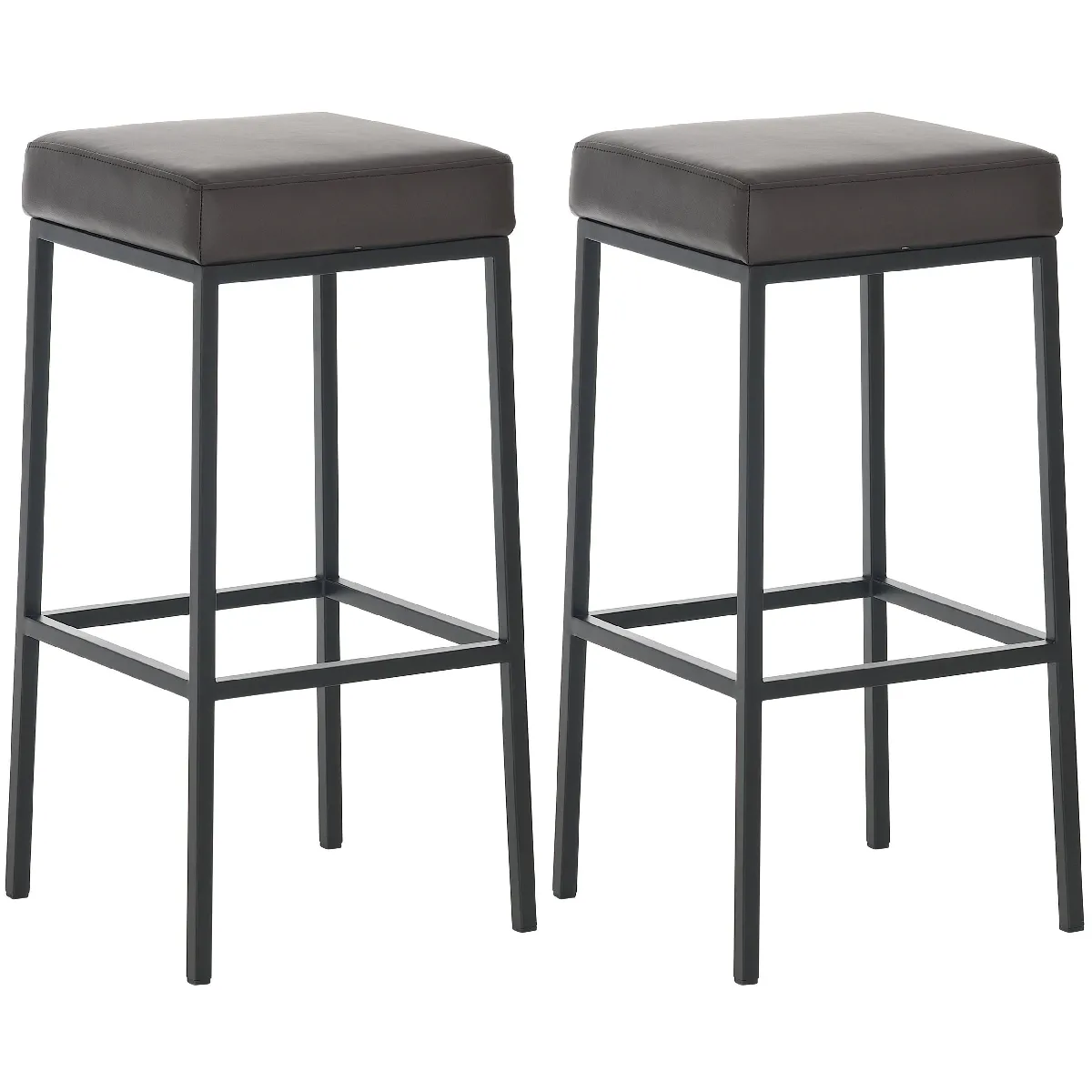 Lot De 2 Tabourets De Bar Avec Repose-pieds Design Simple Hauteur 85 Cm En 10_0004379