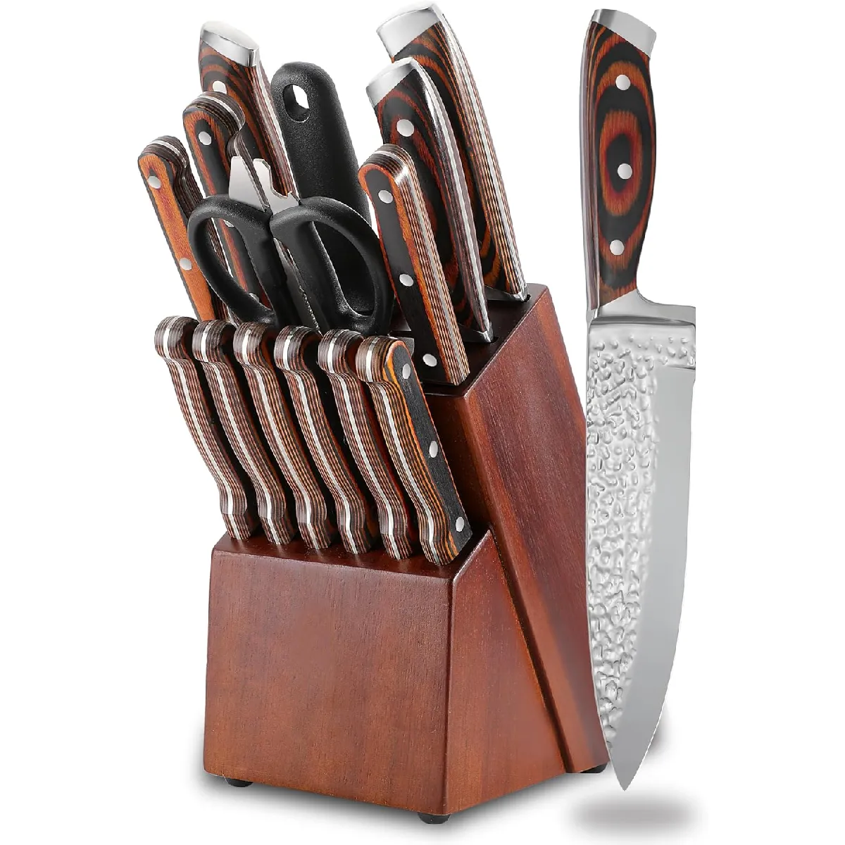 Ensemble De Couteaux De Cuisine 15 Pièces Avec Bloc