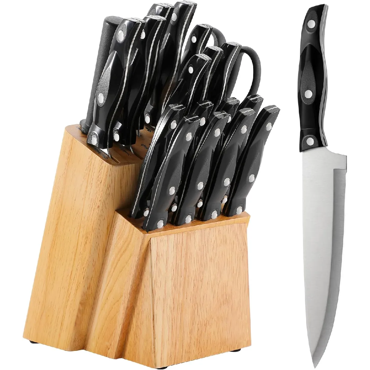 Ensemble De Couteaux De Cuisine 19 Pièces Avec Bloc