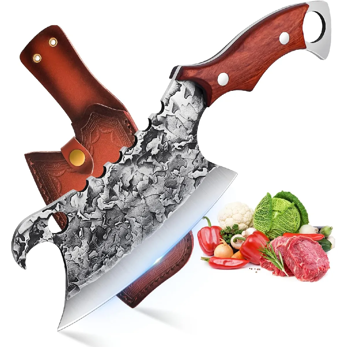 Couteau Chef Forgé À La Main Couperet Boucher Professionne