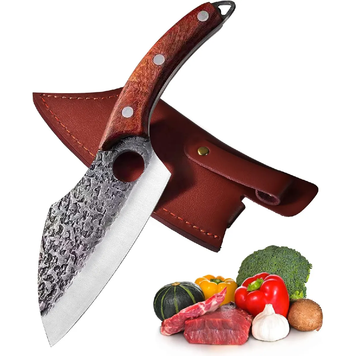 Couteau De Chef Professionnel Avec Manche En Bois