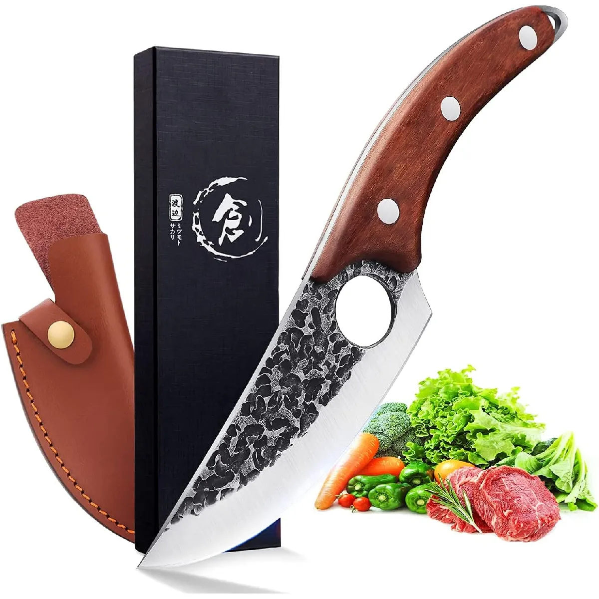 Couteau Viking Japonais Forgé Acier Carboné