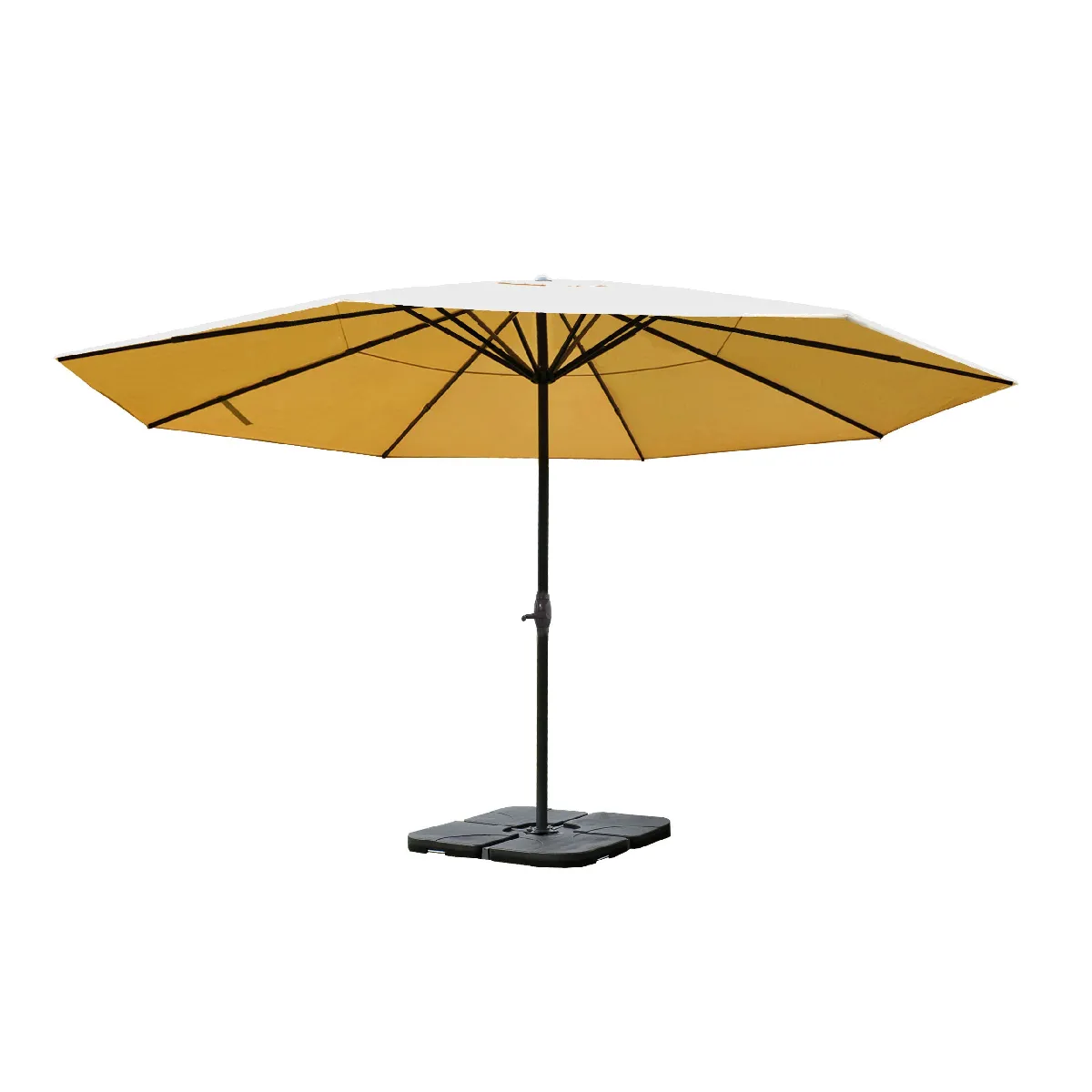 Parasol De Restauration Sans Volant Ø 5m Polyester/aluminium 28kg Crème Avec Pied 04_0003863