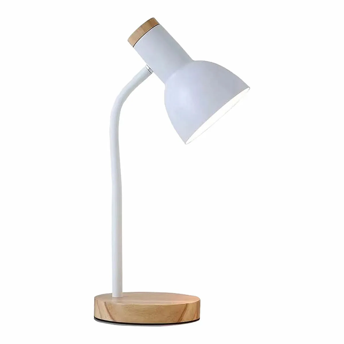 Lampe De Bureau Edm 32015 Blanc Naturel Bois Acier 40 W 12 X 17 X 45 Cm