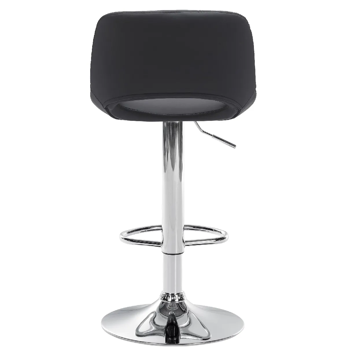 Tabouret De Bar Camden Simili Cuir Chromé Noir