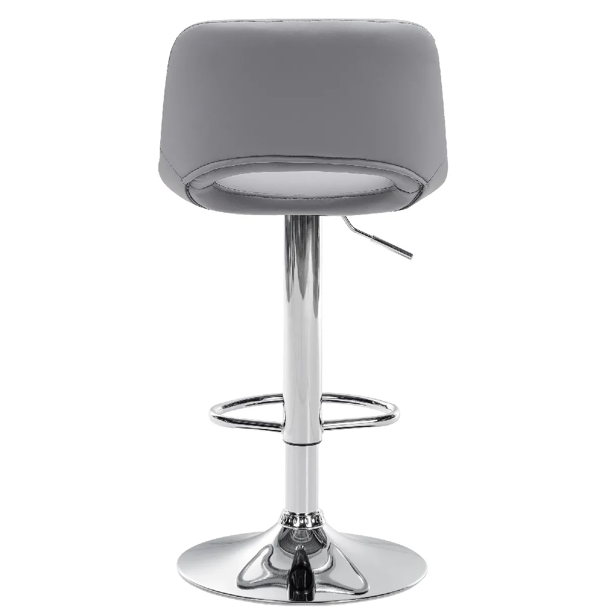 Tabouret De Bar Camden Simili Cuir Chromé Gris
