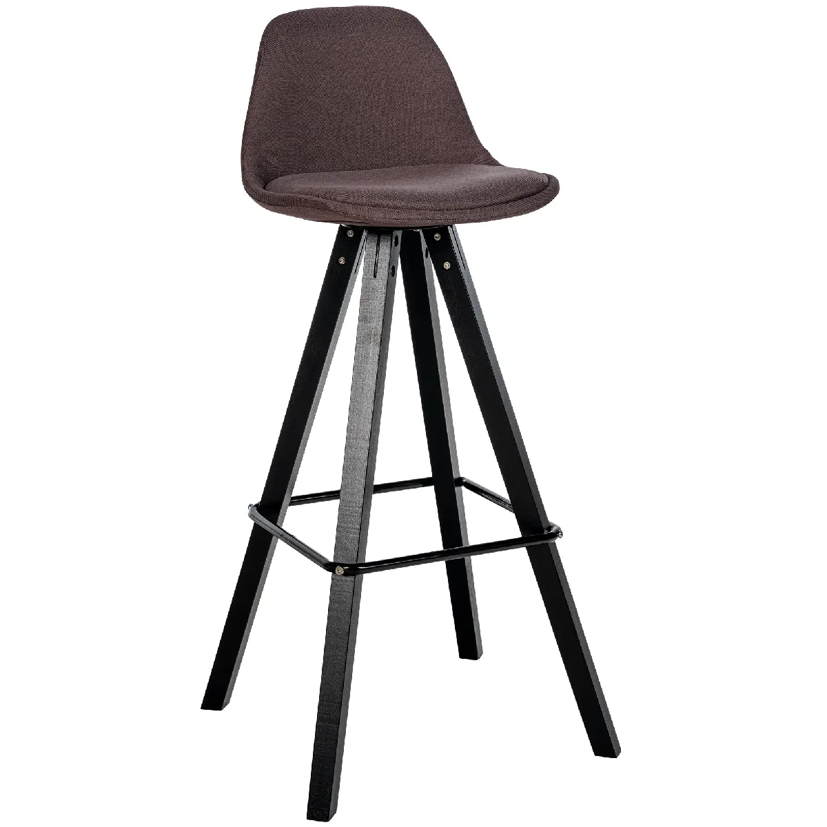 Tabouret De Bar Corbin Tissu Carré Noir Brun