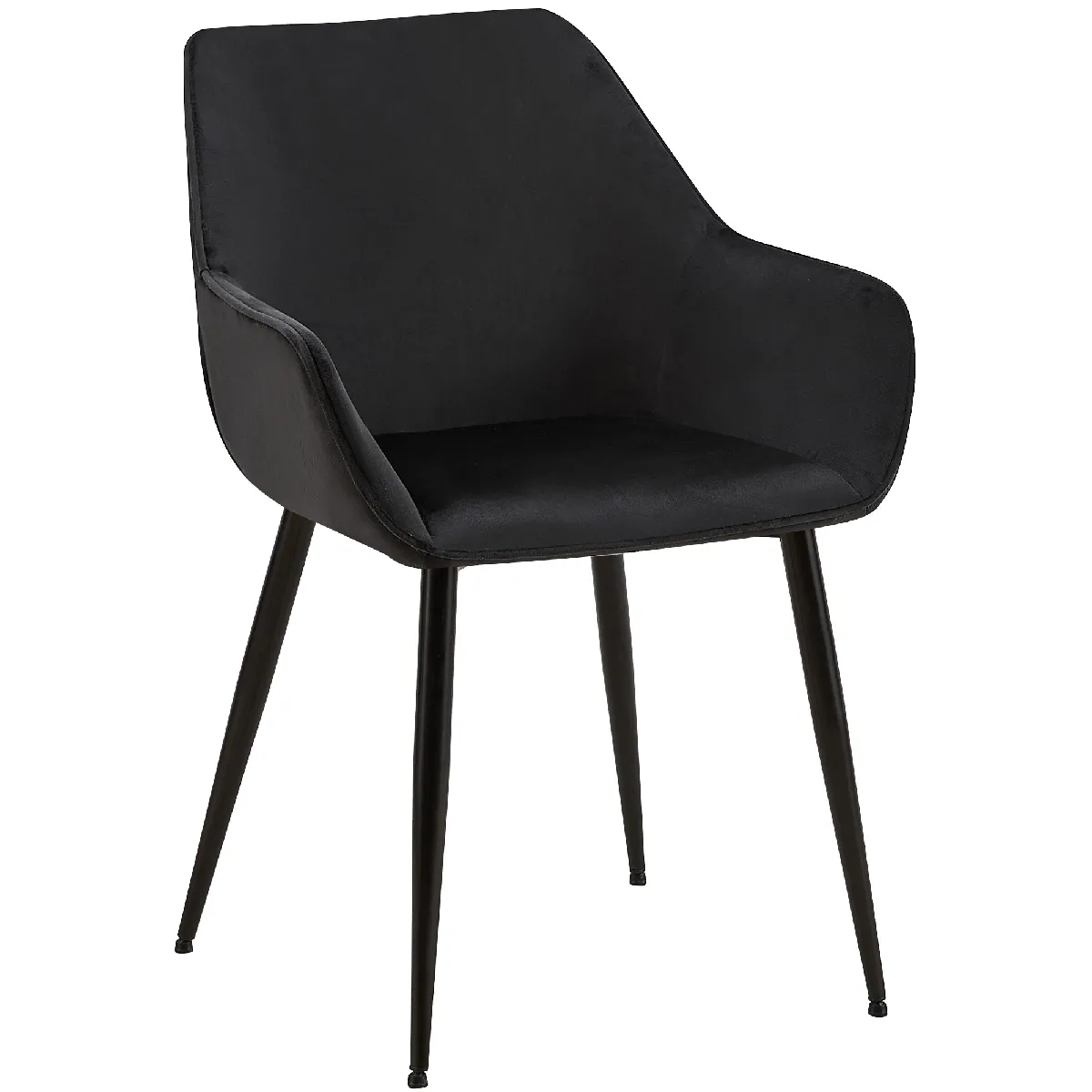 Chaise De Salle À Manger En Velours Vessa Noir