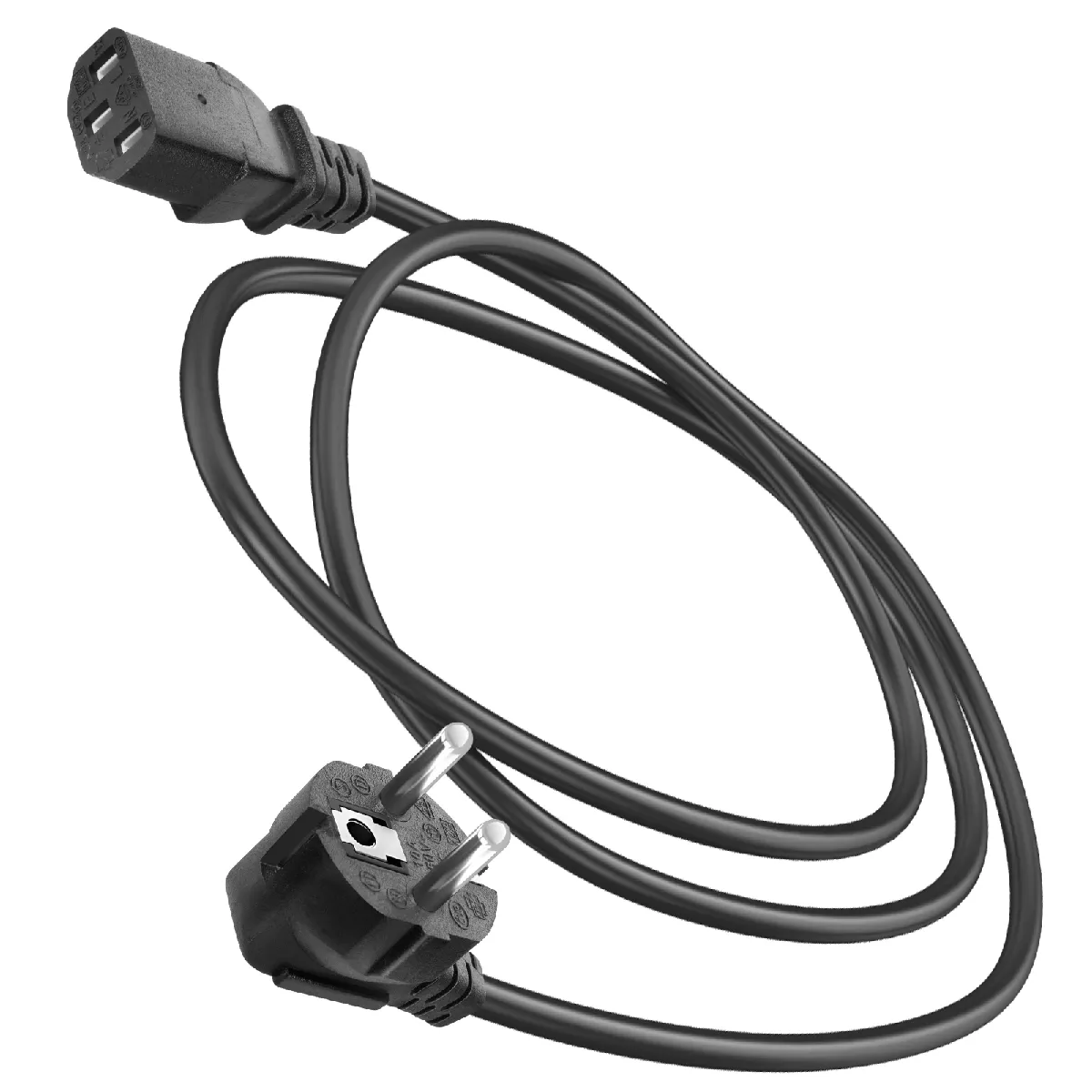 Câble D'alimentation 3 Broches Linq 1.8m Pour Ordinateur, Moniteur Et Imprimante Noir Linq