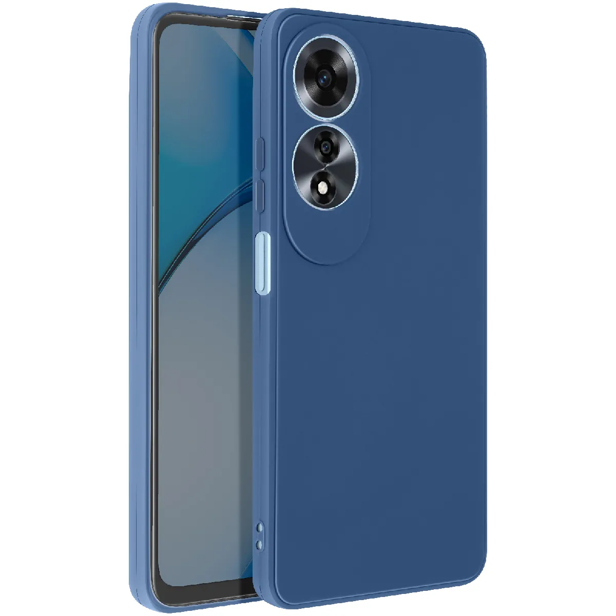 Avizar Coque pour Oppo A60 Silicone Souple Mat Bleu nuit