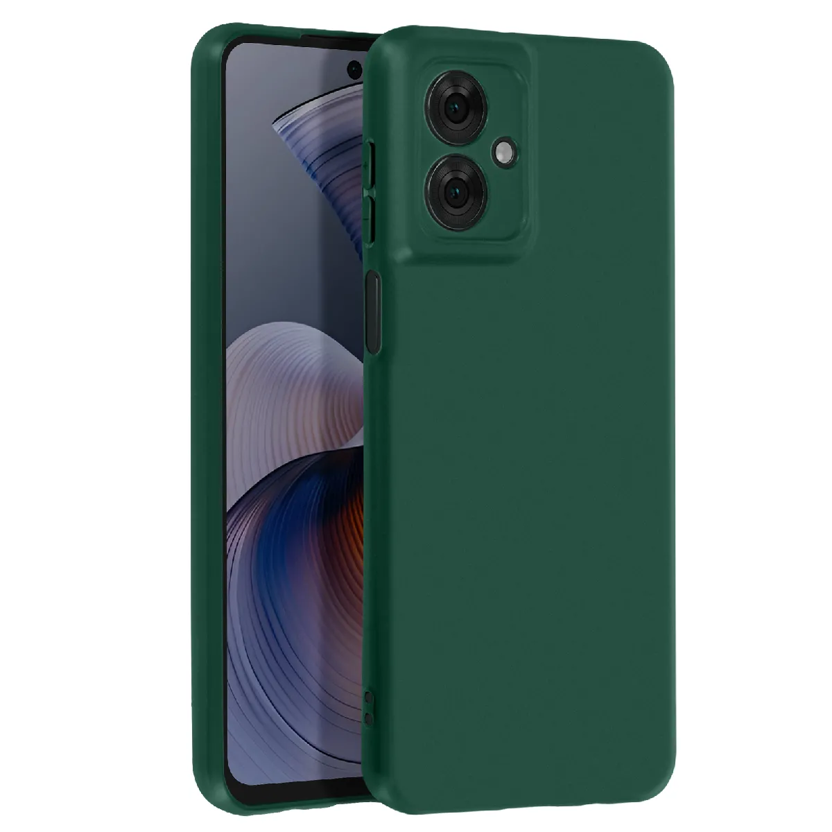 Avizar Coque pour Motorola Moto G55 Silicone Souple Mat Vert foncé