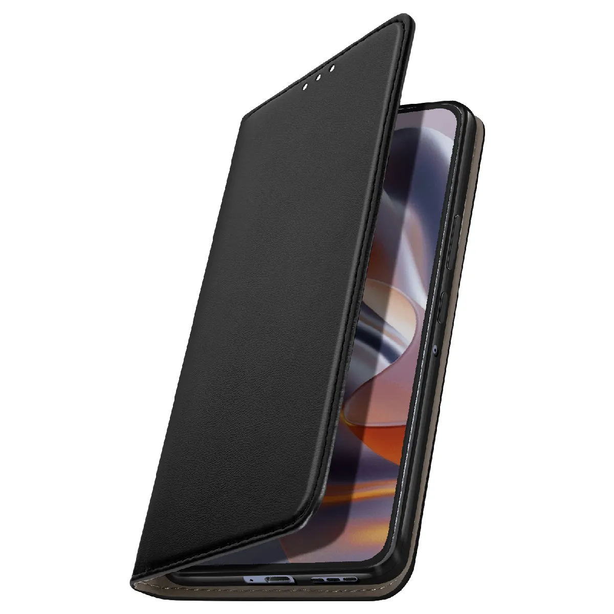 Étui Pour Motorola Edge 50 Neo, Edge 60 Neo Et Thinkphone 25 Clapet Magnétique Noir