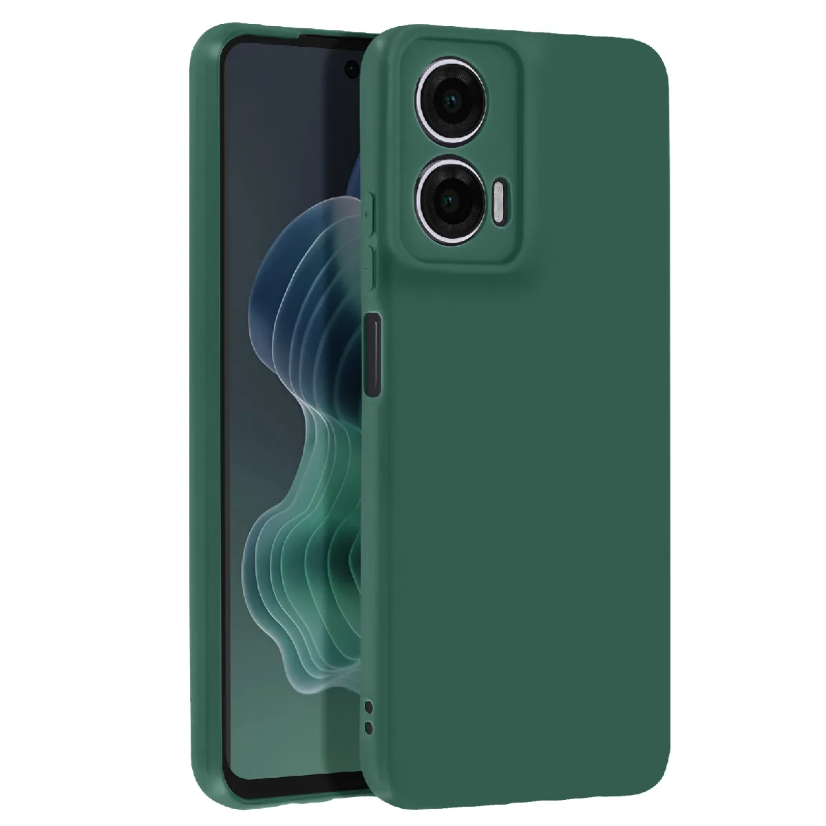 Coque Pour Motorola Moto G35 Silicone Souple Mat Vert Foncé