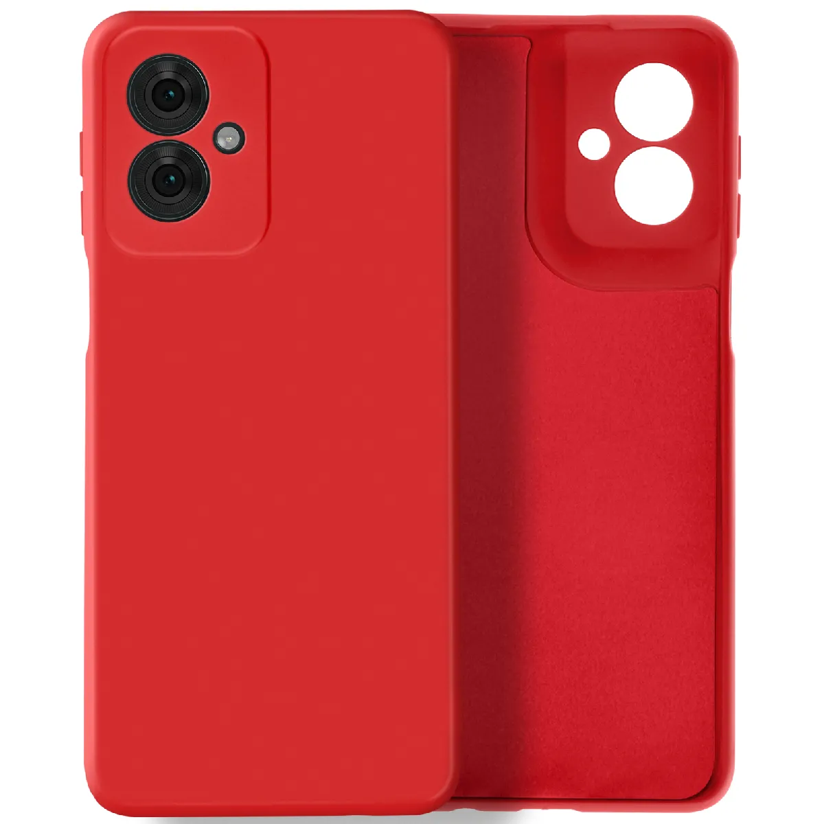 Avizar Coque pour Motorola Moto G55 Semi-rigide Soft-touch Anti-traces Rouge