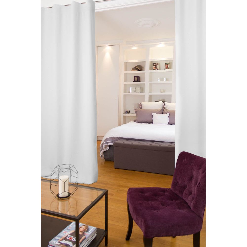 Rideau phonique séparateur Galon (crochets) / passe tringle Blanc MC720 140L x 250H