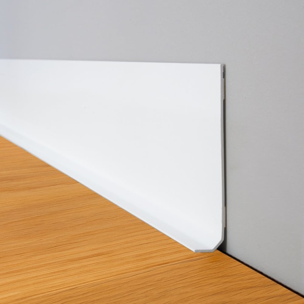 Lot de 25 Plinthes PVC Blanche - 99deco - H8 x L200 cm Profondeur 14 mm